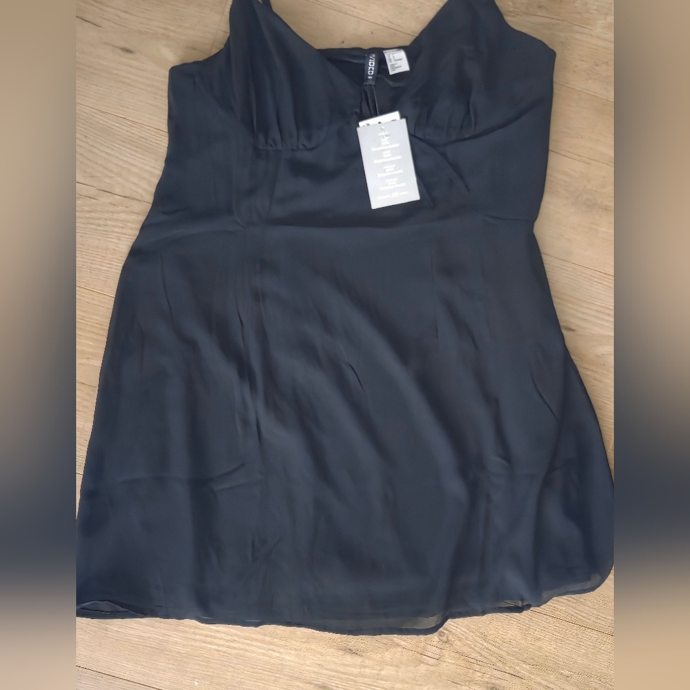 Divided Black Camisole Dress